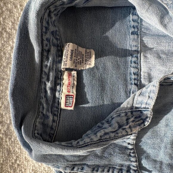 Vintage Faded Glory Chambray Button Down Size L - Picture 2 of 3